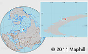 Gray Location Map of the area around 74° 56' 39" N, 57° 1' 29" E