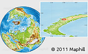 Physical Location Map of the area around 74° 56' 39" N, 57° 1' 29" E