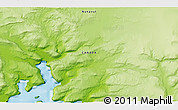 Physical 3D Map of the area around 74° 56' 39" N, 88° 19' 29" W