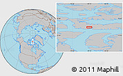 Gray Location Map of the area around 74° 56' 39" N, 89° 10' 30" W