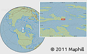 Savanna Style Location Map of the area around 75° 12' 23" N, 106° 10' 30" W, hill shading