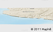 Shaded Relief Panoramic Map of the area around 75° 12' 23" N, 117° 13' 29" W