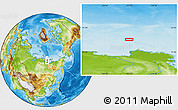 Physical Location Map of the area around 75° 12' 23" N, 123° 19' 29" E