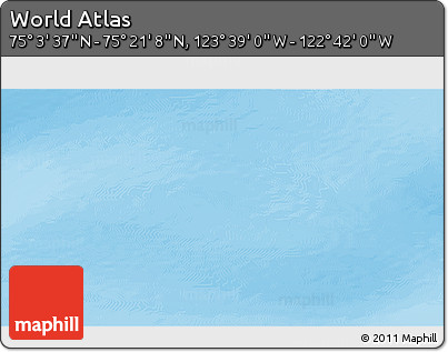 Physical 3D Map of the Area around 75° 12' 23" N, 123° 10' 30" W