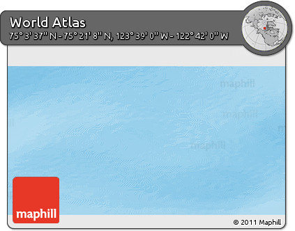 Shaded Relief 3D Map of the Area around 75° 12' 23" N, 123° 10' 30" W