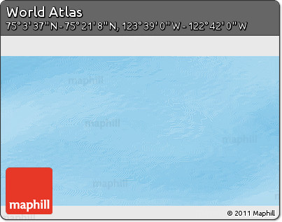 Shaded Relief 3D Map of the Area around 75° 12' 23" N, 123° 10' 30" W