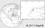 Blank Location Map of the area around 75° 12' 23" N, 123° 10' 30" W