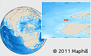Shaded Relief Location Map of the area around 75° 12' 23" N, 124° 1' 30" W