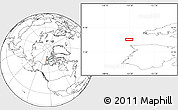 Blank Location Map of the area around 75° 12' 23" N, 124° 52' 30" W