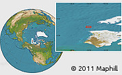 Satellite Location Map of the area around 75° 12' 23" N, 124° 52' 30" W