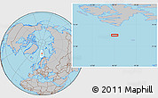 Gray Location Map of the area around 75° 12' 23" N, 16° 13' 30" E