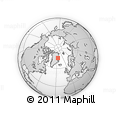 Outline Map of the Area around 75° 12' 23" N, 26° 16' 29" W, rectangular outline