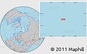Gray Location Map of the area around 75° 12' 23" N, 36° 37' 30" E