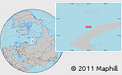 Gray Location Map of the area around 75° 12' 23" N, 55° 19' 30" E
