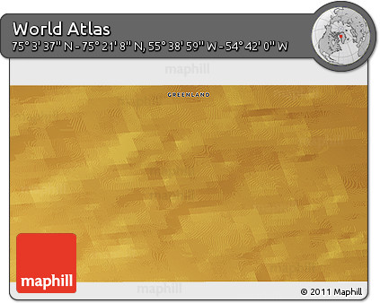 Physical 3D Map of the Area around 75° 12' 23" N, 55° 10' 29" W