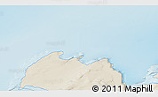Shaded Relief 3D Map of the area around 75° 12' 23" N, 56° 10' 29" E