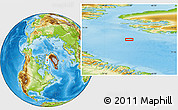 Physical Location Map of the area around 75° 12' 23" N, 71° 19' 29" W