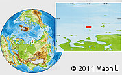 Physical Location Map of the area around 75° 12' 23" N, 79° 7' 30" E