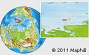 Physical Location Map of the area around 75° 12' 23" N, 80° 49' 29" E