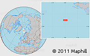 Gray Location Map of the area around 75° 12' 23" N, 8° 34' 29" E