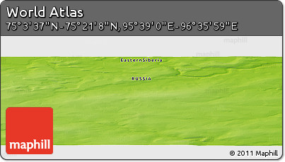 Physical Panoramic Map of the Area around 75° 12' 23" N, 96° 7' 30" E
