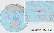 Gray Location Map of the area around 75° 28' 0" N, 100° 13' 29" W