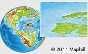 Physical Location Map of the area around 75° 28' 0" N, 122° 19' 29" W