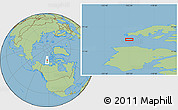 Savanna Style Location Map of the area around 75° 28' 0" N, 122° 19' 29" W