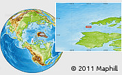 Physical Location Map of the area around 75° 28' 0" N, 123° 10' 30" W