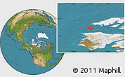 Satellite Location Map of the area around 75° 28' 0" N, 123° 10' 30" W