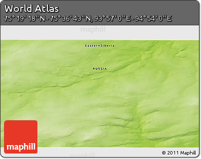 Physical 3D Map of the Area around 75° 28' 0" N, 94° 25' 30" E