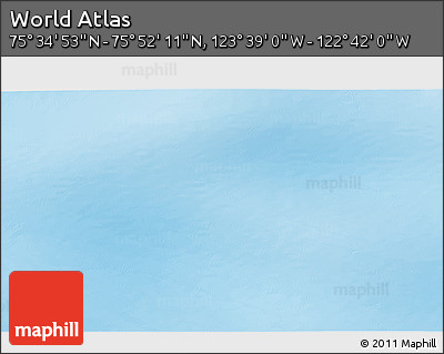 Physical 3D Map of the Area around 75° 43' 32" N, 123° 10' 30" W