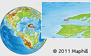 Physical Location Map of the area around 75° 43' 32" N, 123° 10' 30" W