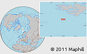 Gray Location Map of the area around 75° 43' 32" N, 12° 49' 29" E