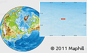 Physical Location Map of the area around 75° 43' 32" N, 166° 40' 30" E