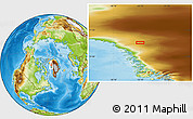 Physical Location Map of the area around 75° 43' 32" N, 55° 10' 29" W