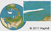 Satellite Location Map of the area around 75° 43' 32" N, 65° 31' 30" E