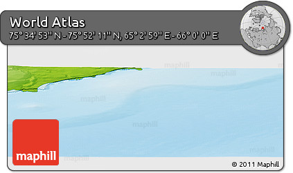 Physical Panoramic Map of the Area around 75° 43' 32" N, 65° 31' 30" E