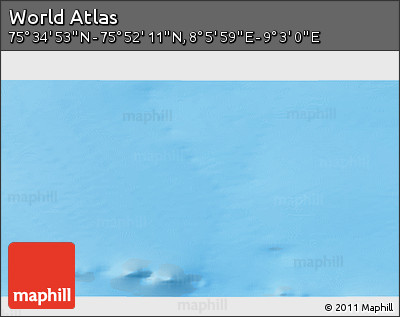 Physical 3D Map of the Area around 75° 43' 32" N, 8° 34' 29" E