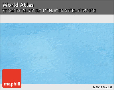 Physical 3D Map of the Area around 75° 43' 32" N, 9° 25' 30" E