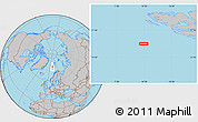 Gray Location Map of the area around 75° 58' 58" N, 10° 16' 30" E