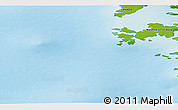 Physical 3D Map of the area around 75° 58' 58" N, 123° 10' 30" W
