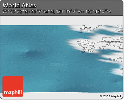 Satellite 3D Map of the Area around 75° 58' 58" N, 123° 10' 30" W