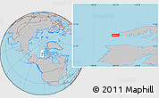 Gray Location Map of the area around 75° 58' 58" N, 123° 10' 30" W