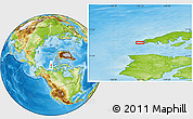 Physical Location Map of the area around 75° 58' 58" N, 123° 10' 30" W