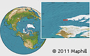 Satellite Location Map of the area around 75° 58' 58" N, 123° 10' 30" W