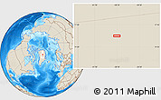 Shaded Relief Location Map of the area around 75° 58' 58" N, 38° 10' 29" W