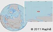 Gray Location Map of the area around 75° 58' 58" N, 81° 40' 30" E, hill shading