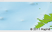 Physical 3D Map of the area around 76° 14' 18" N, 123° 10' 30" W
