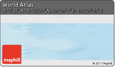 Physical Panoramic Map of the Area around 76° 14' 18" N, 130° 7' 30" E